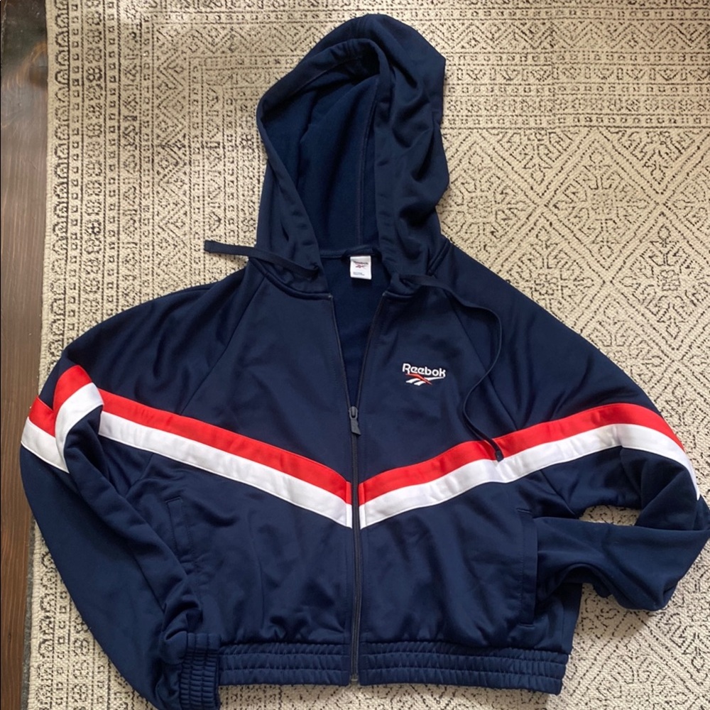 Reebok Navy Jacket with Red and White Accents